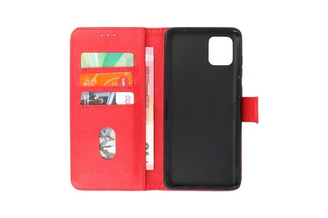 BAOHU Hoesje Geschikt voor de Samsung Galaxy Note 10 Lite - Kaarthouder Book Case Telefoonhoesje - Rood
