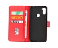 BAOHU Hoesje Geschikt voor Samsung Galaxy A11 - Kaarthouder Book Case Telefoonhoesje - Rood