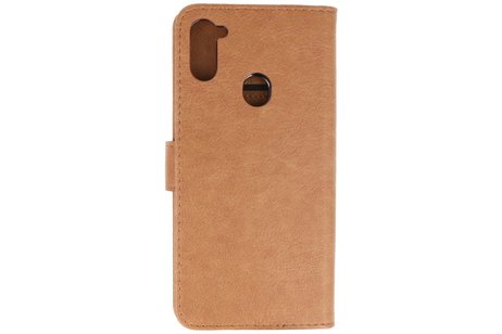 BAOHU Hoesje Geschikt voor Samsung Galaxy A11 - Kaarthouder Book Case Telefoonhoesje - Bruin
