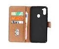 BAOHU Hoesje Geschikt voor Samsung Galaxy A11 - Kaarthouder Book Case Telefoonhoesje - Bruin