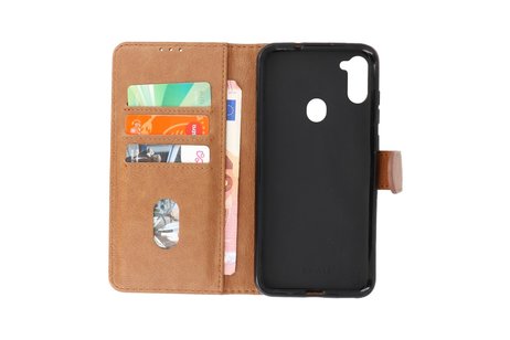 Samsung Galaxy A11 Hoesje Kaarthouder Book Case Telefoonhoesje Bruin