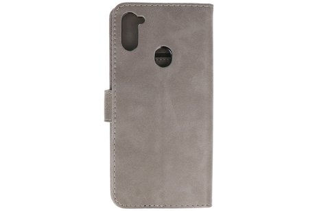 BAOHU Hoesje Geschikt voor Samsung Galaxy A11 - Kaarthouder Book Case Telefoonhoesje - Grijs