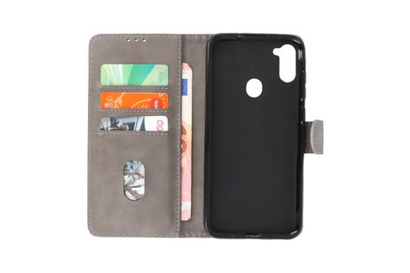 BAOHU Hoesje Geschikt voor Samsung Galaxy A11 - Kaarthouder Book Case Telefoonhoesje - Grijs