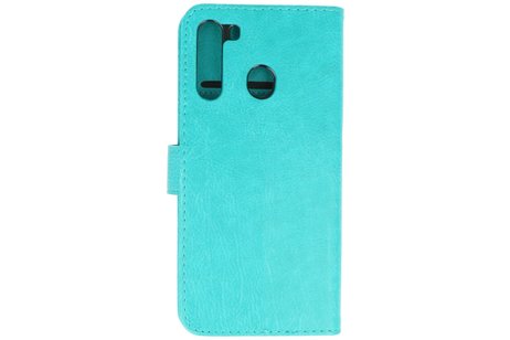 Hoesje Geschikt voor Samsung Galaxy A21 - Kaarthouder Book Case Telefoonhoesje - Groen