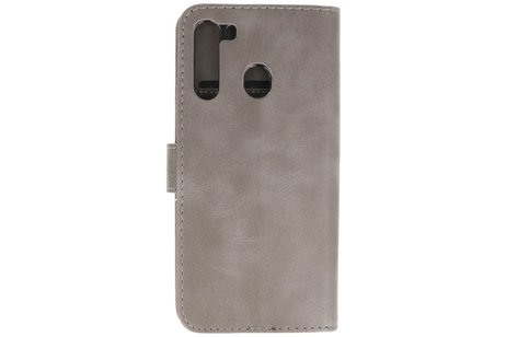 BAOHU Hoesje Geschikt voor Samsung Galaxy A21 - Kaarthouder Book Case Telefoonhoesje - Grijs