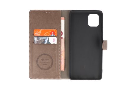 KAIYUE - Luxe Portemonnee Hoesje - Pasjeshouder Telefoonhoesje - Wallet Case - Geschikt voor Samsung Galaxy S10 Lite - Grijs