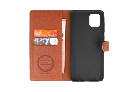 KAIYUE - Luxe Portemonnee Hoesje - Pasjeshouder Telefoonhoesje - Wallet Case - Geschikt voor Samsung Galaxy Note 10 Lite - Bruin