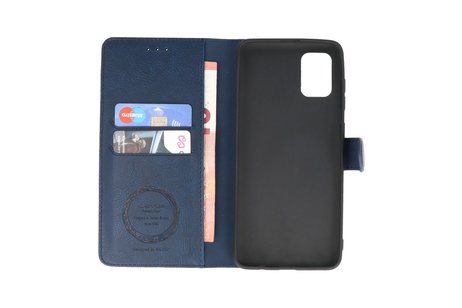 KAIYUE - Luxe Portemonnee Hoesje - Pasjeshouder Telefoonhoesje - Wallet Case - Geschikt voor Samsung Galaxy A31 - Navy