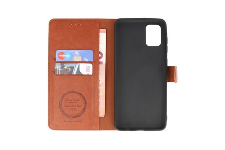 KAIYUE - Luxe Portemonnee Hoesje - Pasjeshouder Telefoonhoesje - Wallet Case - Geschikt voor Samsung Galaxy A31 - Bruin