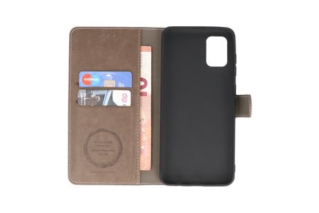 KAIYUE - Luxe Portemonnee Hoesje - Pasjeshouder Telefoonhoesje - Wallet Case - Geschikt voor Samsung Galaxy A31 -  Grijs