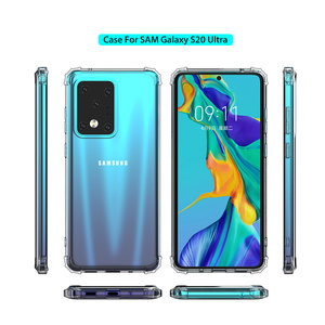 Schokbestendig Back Cover Hoesje - Shockproof Telefoonhoesje -  Geschikt voor  Samsung Galaxy S20 Ultra - Transparant