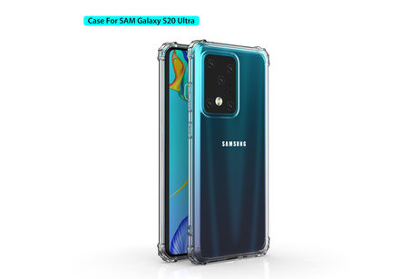 Schokbestendig Back Cover Hoesje - Shockproof Telefoonhoesje -  Geschikt voor  Samsung Galaxy S20 Ultra - Transparant