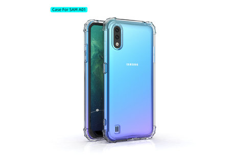 Schokbestendig Back Cover Hoesje - Shockproof Telefoonhoesje -  Geschikt voor Samsung Galaxy A01 - Transparant