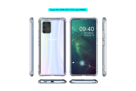 Schokbestendig Back Cover Hoesje - Shockproof Telefoonhoesje -  Geschikt voor  Samsung Galaxy S10 Lite - Transparant