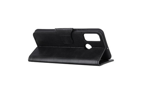 BAOHU Zakelijke Book Case Telefoonhoesje Geschikt voor de Samsung Galaxy A21s - Portemonnee Hoesje - Pasjeshouder Wallet Case - Zwart