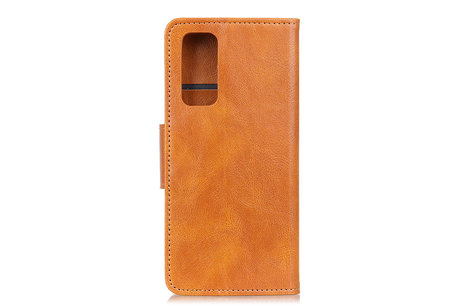 BAOHU Zakelijke Book Case Telefoonhoesje Geschikt voor de Samsung Galaxy Note 20 - Portemonnee Hoesje - Pasjeshouder Wallet Case - Bruin