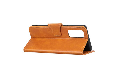 BAOHU Zakelijke Book Case Telefoonhoesje Geschikt voor de Samsung Galaxy Note 20 - Portemonnee Hoesje - Pasjeshouder Wallet Case - Bruin
