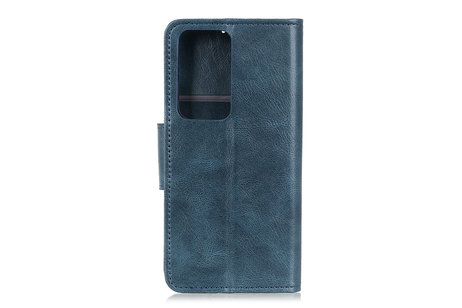 BAOHU Zakelijke Book Case Telefoonhoesje Geschikt voor de Samsung Galaxy Note 20 Ultra - Portemonnee Hoesje - Pasjeshouder Wallet Case - Blauw