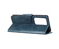 BAOHU Zakelijke Book Case Telefoonhoesje Geschikt voor de Samsung Galaxy Note 20 Ultra - Portemonnee Hoesje - Pasjeshouder Wallet Case - Blauw