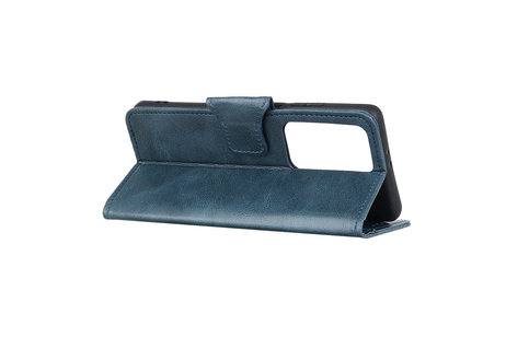 BAOHU Zakelijke Book Case Telefoonhoesje Geschikt voor de Samsung Galaxy Note 20 Ultra - Portemonnee Hoesje - Pasjeshouder Wallet Case - Blauw