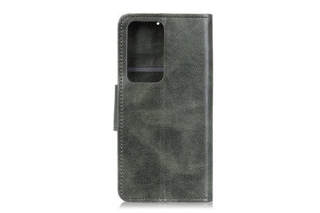 BAOHU Zakelijke Book Case Telefoonhoesje Geschikt voor de Samsung Galaxy Note 20 Ultra - Portemonnee Hoesje - Pasjeshouder Wallet Case - Donker Groen