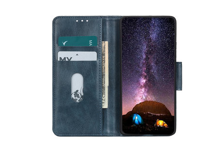 Zakelijke Book Case Telefoonhoesje voor OnePlus 8 - Blauw