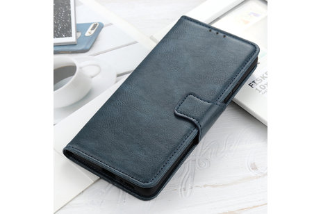 Zakelijke Book Case Telefoonhoesje voor OnePlus 8 - Blauw