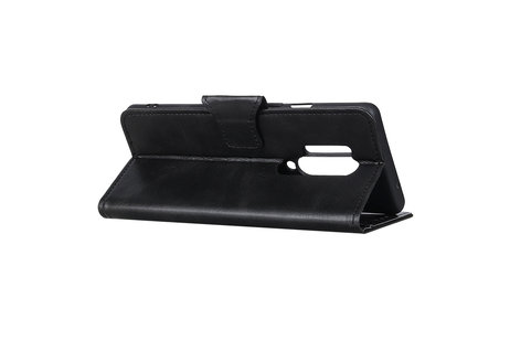 BAOHU Zakelijke Book Case Telefoonhoesje Geschikt voor OnePlus 8 Pro - Portemonnee Hoesje - Pasjeshouder Wallet Case - Zwart