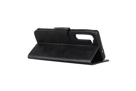 BAOHU Zakelijke Book Case Telefoonhoesje Geschikt voor OnePlus Nord - Portemonnee Hoesje - Pasjeshouder Wallet Case - Zwart