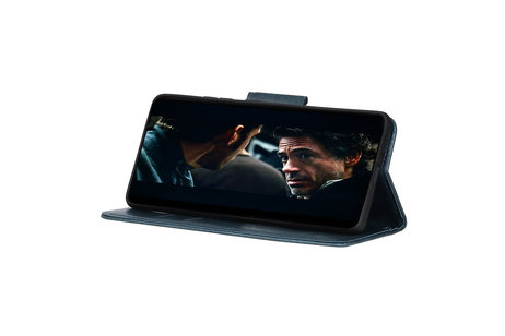 BAOHU Zakelijke Book Case Telefoonhoesje Geschikt voor OnePlus Nord - Portemonnee Hoesje - Pasjeshouder Wallet Case - Blauw