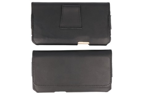 BAOHU BAOHU Handmade Leer Horizontaal Draagtas Maat L Zwart