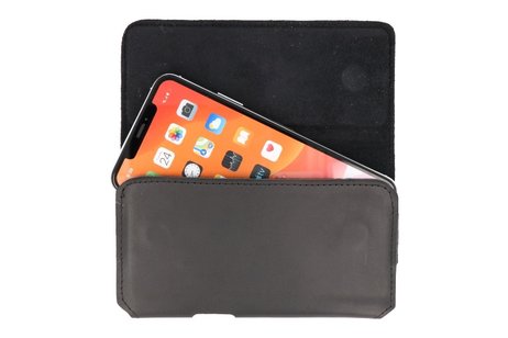 BAOHU BAOHU Handmade Leer Horizontaal Draagtas Maat L Zwart