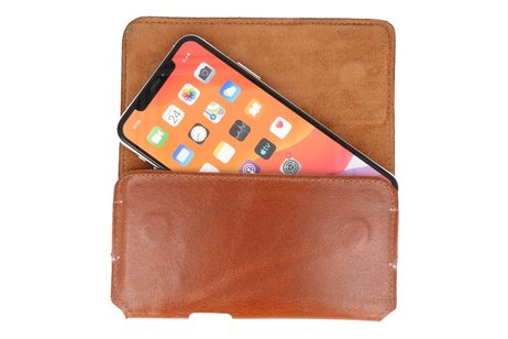 BAOHU BAOHU Handmade Leer Horizontaal Draagtas Maat L Bruin