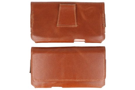 BAOHU BAOHU Handmade Leer Horizontaal Draagtas Maat XL Bruin