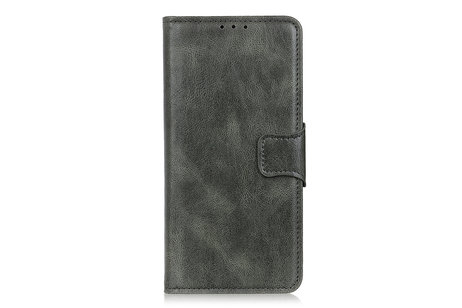 BAOHU Zakelijke Book Case Telefoonhoesje Geschikt voor de iPhone 12 Pro Max - Portemonnee Hoesje - Pasjeshouder Wallet Case - Donker Groen