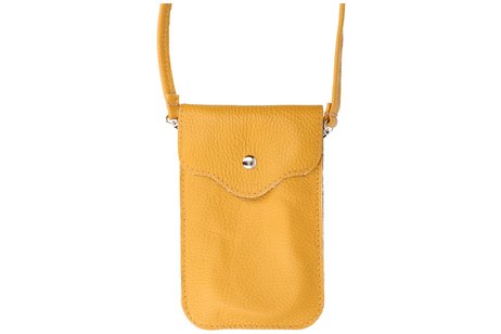 BAOHU Echt Lederen Schoudertasje - Geel