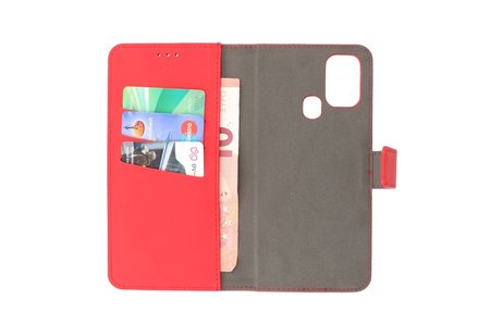 BAOHU 2 in 1 Book Case Telefoonhoesje - Hoesje Geschikt voor Samsung Galaxy A21s - Rood