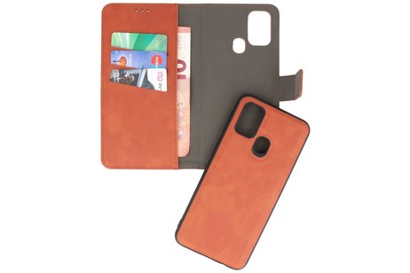 BAOHU 2 in 1 Book Case Telefoonhoesje - Hoesje Geschikt voor Samsung Galaxy A21s - Bruin