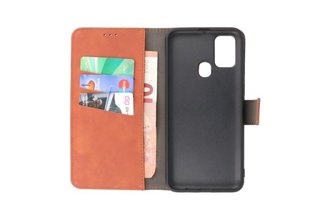 BAOHU 2 in 1 Book Case Telefoonhoesje - Hoesje Geschikt voor Samsung Galaxy A21s - Bruin