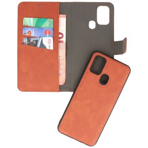 BAOHU 2 in 1 Book Case Telefoonhoesje - Hoesje Geschikt voor Samsung Galaxy M31 - Bruin