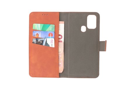 BAOHU 2 in 1 Book Case Telefoonhoesje - Hoesje Geschikt voor Samsung Galaxy M31 - Bruin