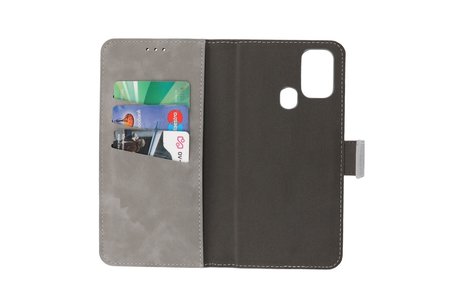 BAOHU 2 in 1 Book Case Telefoonhoesje - Hoesje Geschikt voor Samsung Galaxy M31 - Grijs