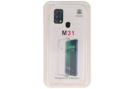 Schokbestendig Back Cover Hoesje - Shockproof Telefoonhoesje -  Geschikt voor  Samsung Galaxy M31 - Transparant