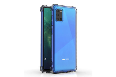 Schokbestendig Back Cover Hoesje - Shockproof Telefoonhoesje -  Geschikt voor Samsung Galaxy A31 - Transparant