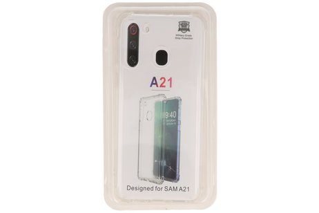 Schokbestendig Back Cover Hoesje - Shockproof Telefoonhoesje -  Geschikt voor Samsung Galaxy A21 - Transparant