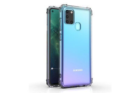 BAOHU Schokbestendig Back Cover Hoesje - Shockproof Telefoonhoesje -  Geschikt voor Samsung Galaxy A21s - Transparant