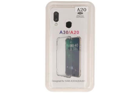 BAOHU Schokbestendig Back Cover Hoesje - Shockproof Telefoonhoesje -  Geschikt voor Samsung Galaxy A20 - Transparant