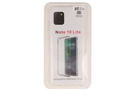 Schokbestendig Back Cover Hoesje - Shockproof Telefoonhoesje -  Geschikt voor  Samsung Note 10 Lite - Transparant