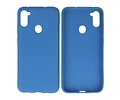 BAOHU Hoesje Geschikt voor de Samsung Galaxy A11 - Backcover Color Telefoonhoesje - Navy
