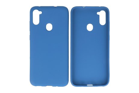 BAOHU Hoesje Geschikt voor de Samsung Galaxy A11 - Backcover Color Telefoonhoesje - Navy